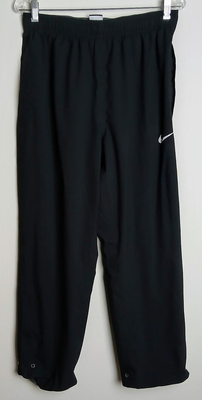 Nike Storm Fit Pants Large Black Waterproof Rain Track Zip Leg.